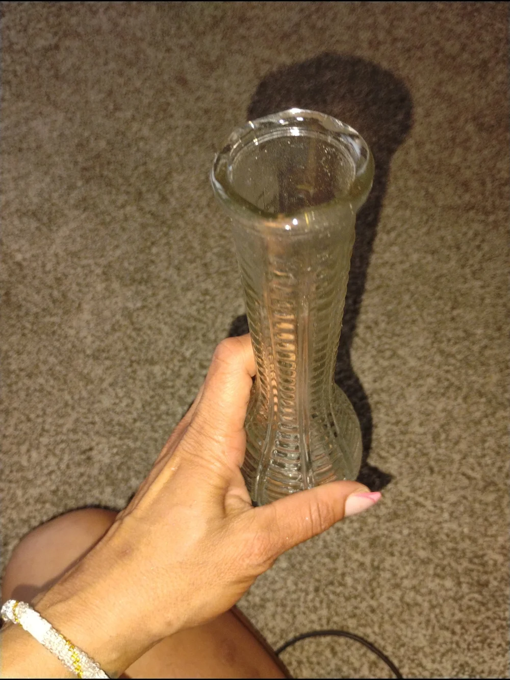 Clear Glass Textured Bud Vase - Home Accents